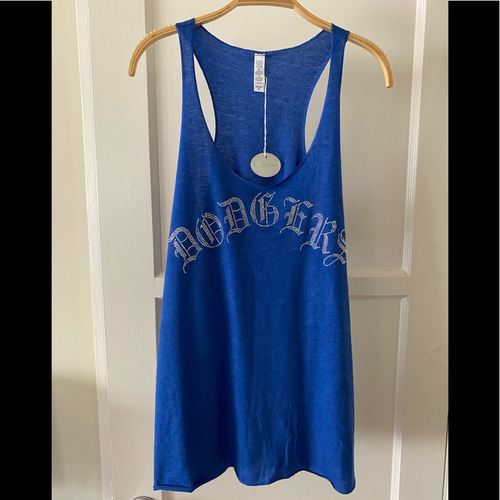 Rhinestone Dodgers Blue Tank